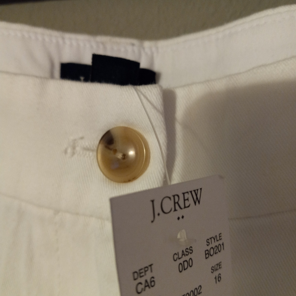 J. Crew 16 Preppy Cotton White 7" Shorts New! - Picture 5 of 9